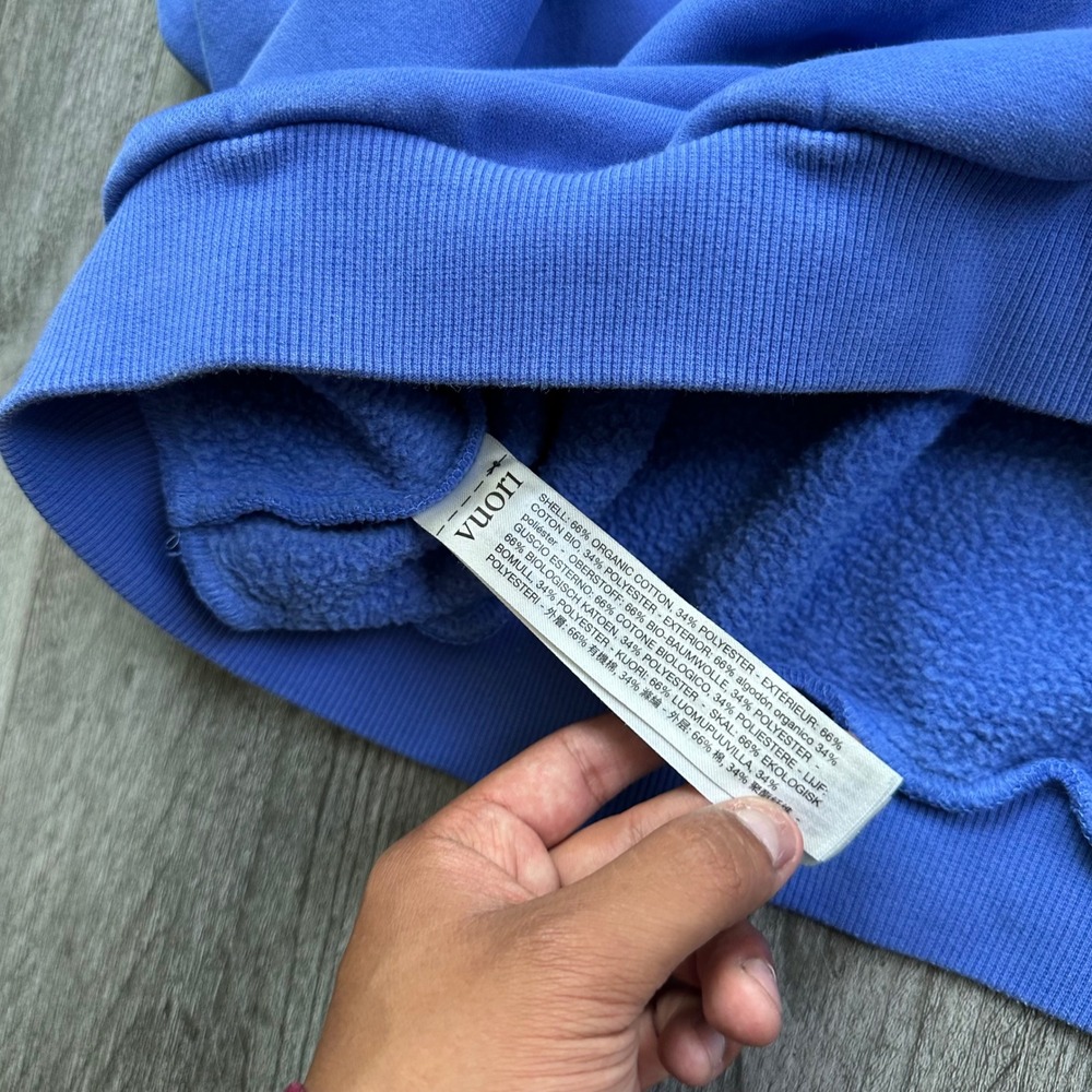 Vuori Restore oversized Blue Pullover Hoodie Fleece womens Medium soft - Picture 5 of 7